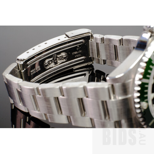 Good Genuine Rolex Gents Oyster Perpetual Submariner 16610LV With Black Dial and Iconic 'Kermit' Green Bezel with Original Box, Booklets and Original Paperwork