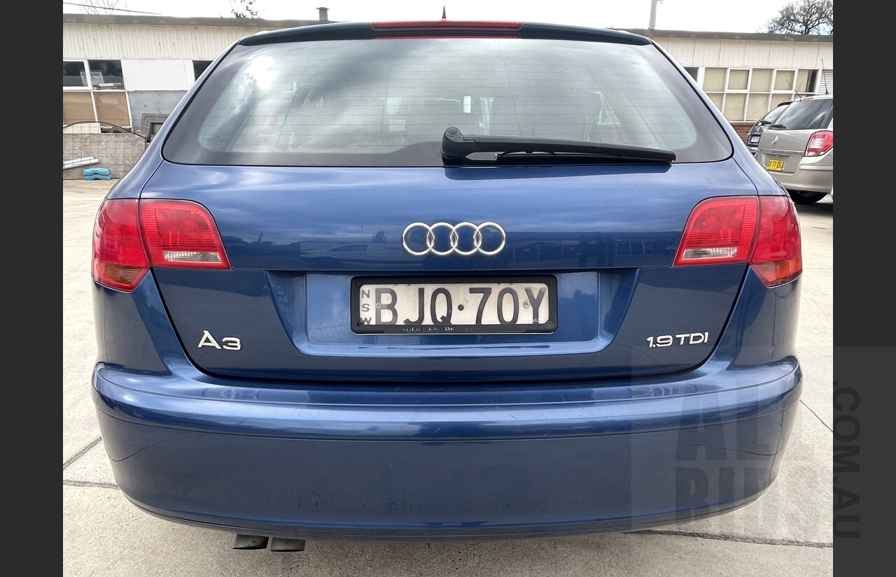 5/2008 Audi A3 Sportback 1.9 TDi 8P 5d Hatchback Blue 1.9L