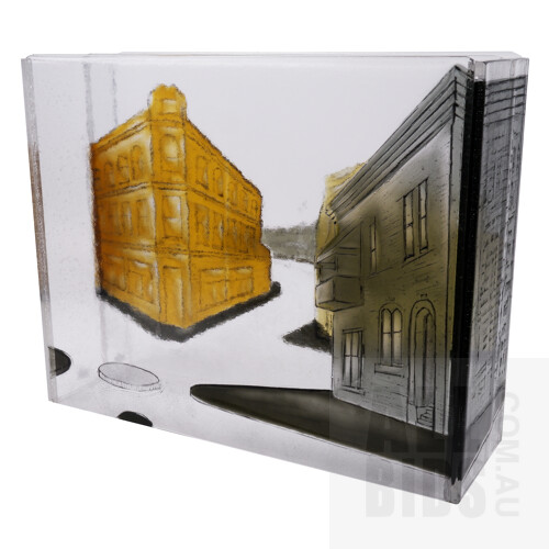 Ruth Oliphant (born 1977), Five Ways, Sheet Glass Fused with Glass Powders, Carved, Cold Assembled, 40 x 50 x 15 cm