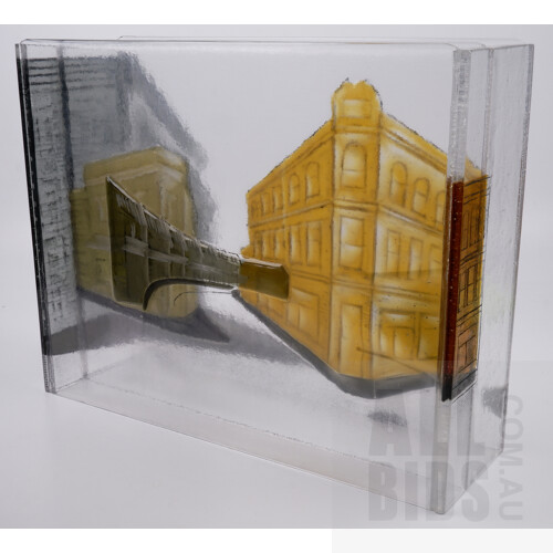 Ruth Oliphant (born 1977), Five Ways, Sheet Glass Fused with Glass Powders, Carved, Cold Assembled, 40 x 50 x 15 cm
