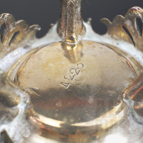 Set of Four Good Victorian Gilt Lined Sterling Silver Open Salts, London, Smith, Nicholson & Co, 1853, 357g