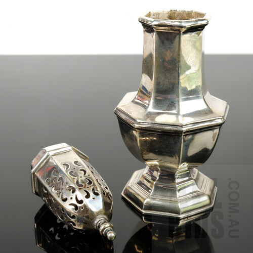 Sterling Silver Sugar Castor, London, Mappin and Webb, 1906, 119g