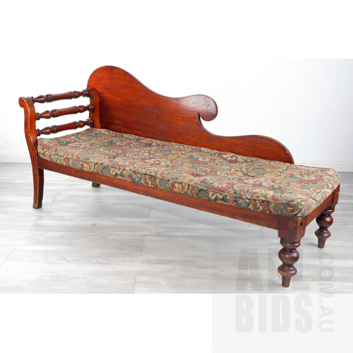 Antique Australian Cedar Miners Chaise Lounge, Late 19th Century