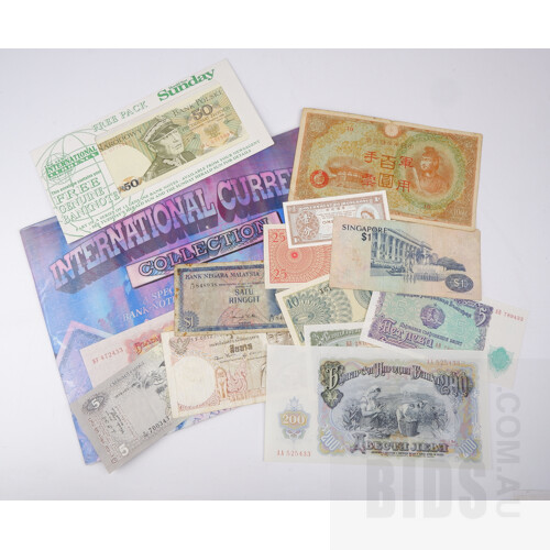 International Currency Collection Booklet with Banknotes