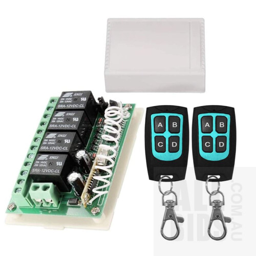 12V Relay Remote Switch Wireless RF Remote Control Switch 4 Channel Relay Module 433Mhz Transmitter Receiver Kit Universal Remote Controller- Lot Of 12 - ORP $503.40