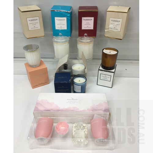 Assorted Candles Brands Include Glass House, Daniel Brighton, Peppermint Grove And Aromatherapy - Lot Of Nine