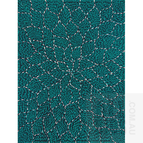 Rosanne Morton Petyarre (born 1984), Bush Medicine Leaves, Acrylic on Canvas, 95 x 71 cm