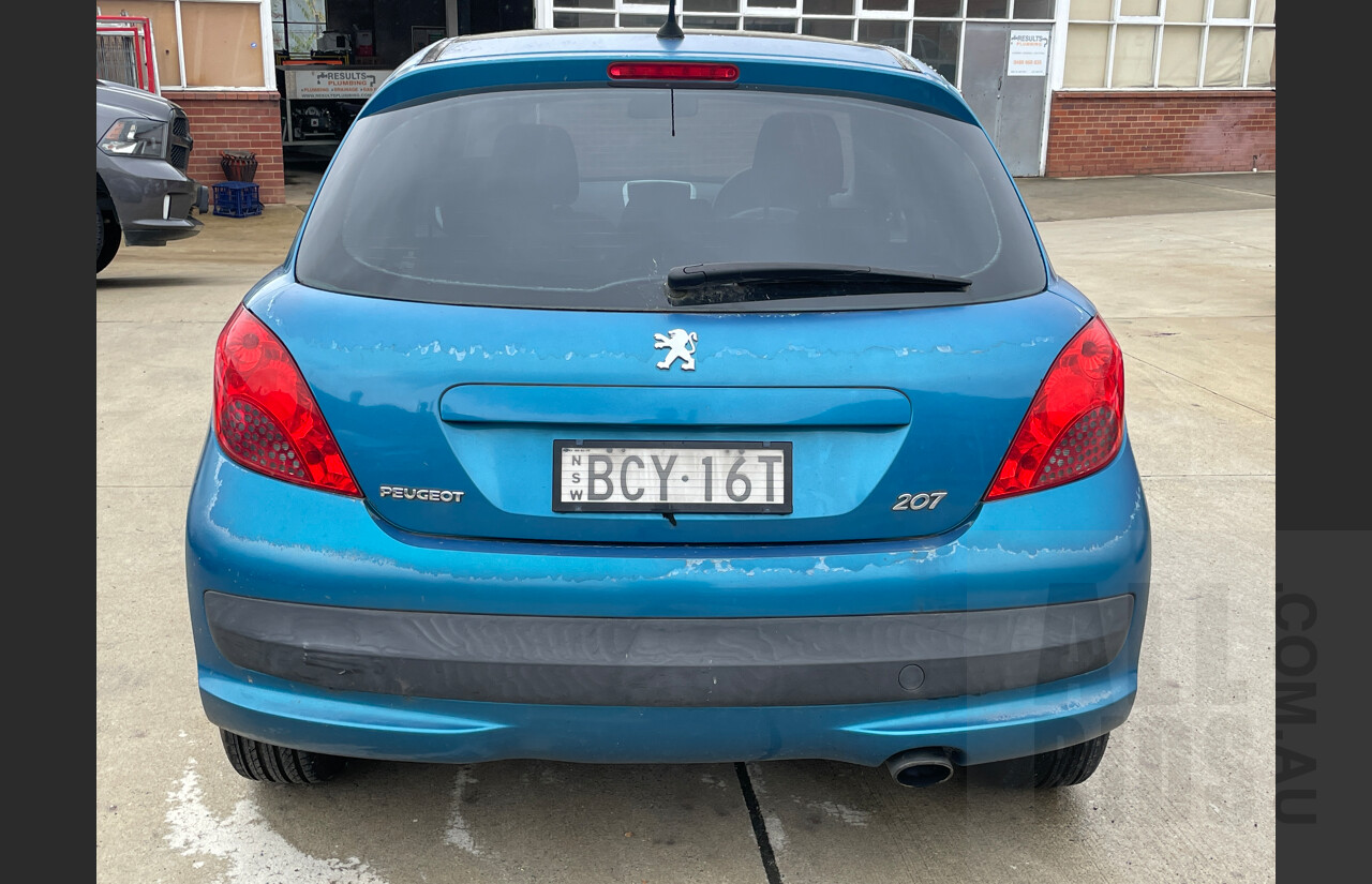 9/2007 Peugeot 207 XT  5d Hatchback Blue 1.6L