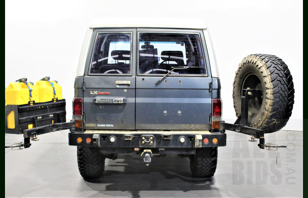 2/1987 Toyota Landcruiser LX Turbo BJ74 (4x4) 2d FRP Top Grey 3.4L 13B-T Turbo Diesel