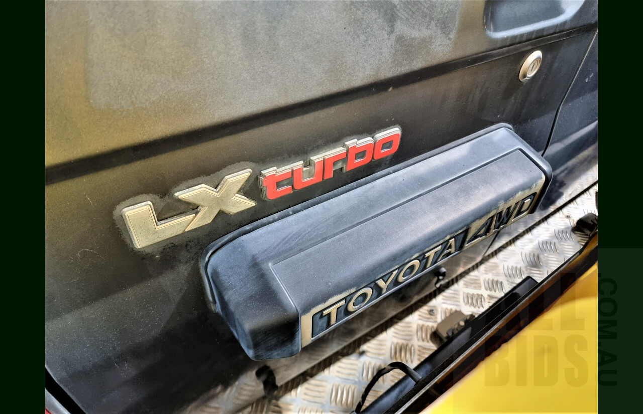 2/1987 Toyota Landcruiser LX Turbo BJ74 (4x4) 2d FRP Top Grey 3.4L 13B-T Turbo Diesel