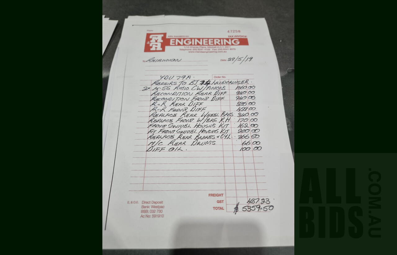 2/1987 Toyota Landcruiser LX Turbo BJ74 (4x4) 2d FRP Top Grey 3.4L 13B-T Turbo Diesel