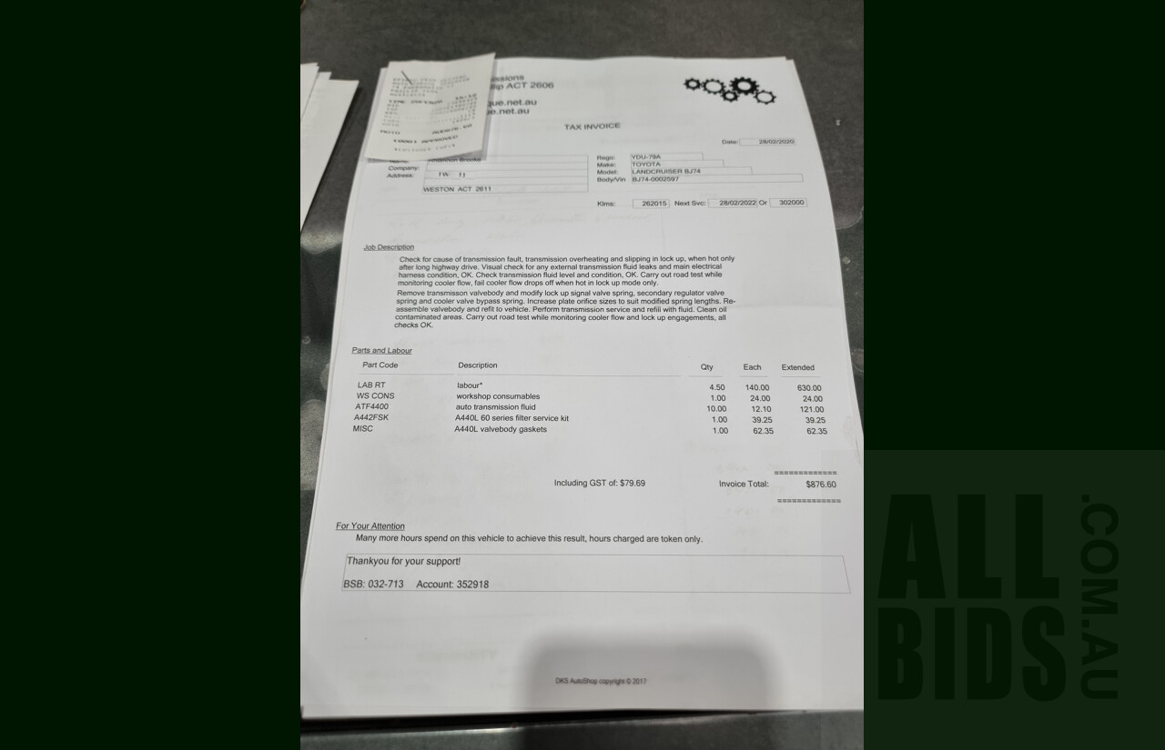 2/1987 Toyota Landcruiser LX Turbo BJ74 (4x4) 2d FRP Top Grey 3.4L 13B-T Turbo Diesel