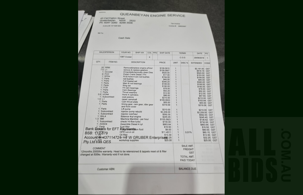 2/1987 Toyota Landcruiser LX Turbo BJ74 (4x4) 2d FRP Top Grey 3.4L 13B-T Turbo Diesel