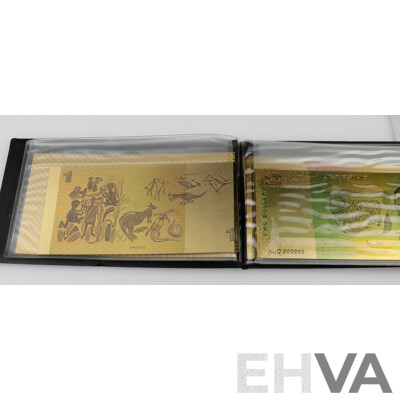 24ct Gold Foil Note Replicas of Original Australian Paper Bank Notes, Complete Set with Certificate of Authenticity