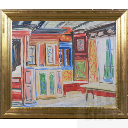 Thorbjorn Lie-Jorgensen (1900-1961, Swedish), Interior Scene 1944, Oil on Board, 57 x 67 cm (incl. frame)