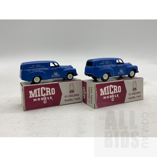 Micro Models - FJ Holden Panel Vans 1:43 Scale  - In Original Boxes - Lot Of Two