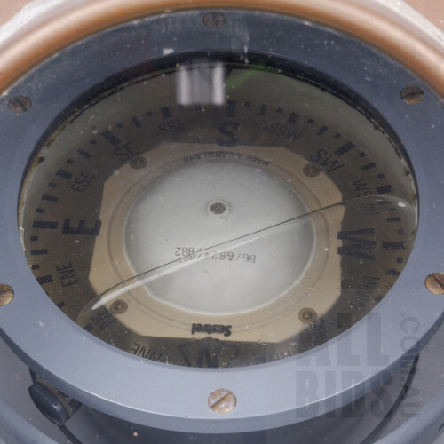 Vintage English Sestrel Maritime Gimbal Compass in Brass Case