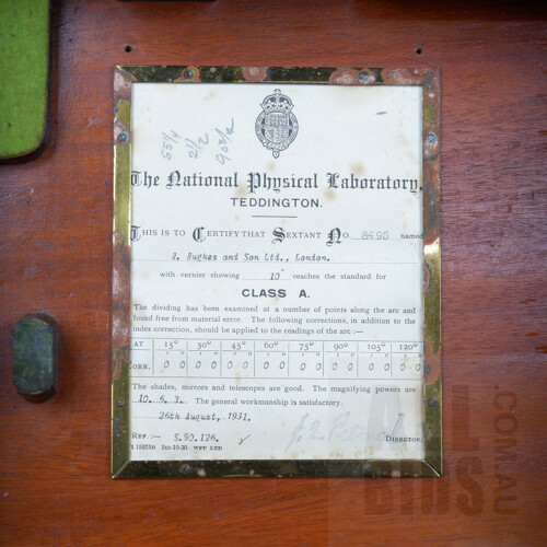 Good Early 20th Century H. Hughes & Son Ltd, London Sextant, with Four Lens Variations