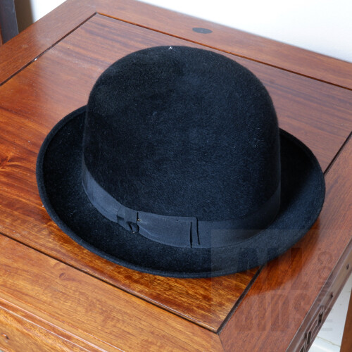 Vintage Scott & Co Bond Street London Bowler Hat, Marked 7 1/8