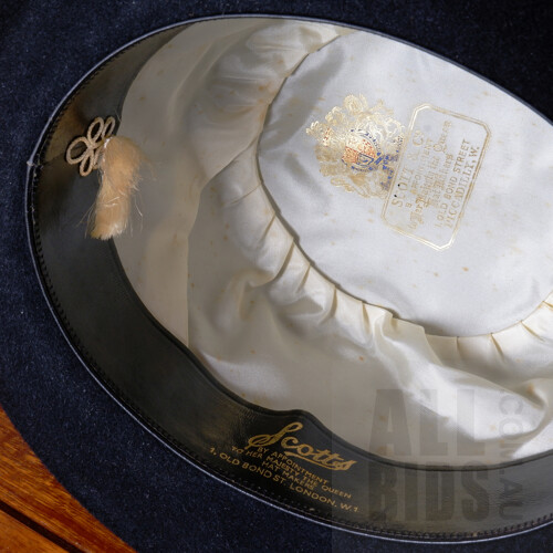 Vintage Scott & Co Bond Street London Bowler Hat, Marked 7 1/8