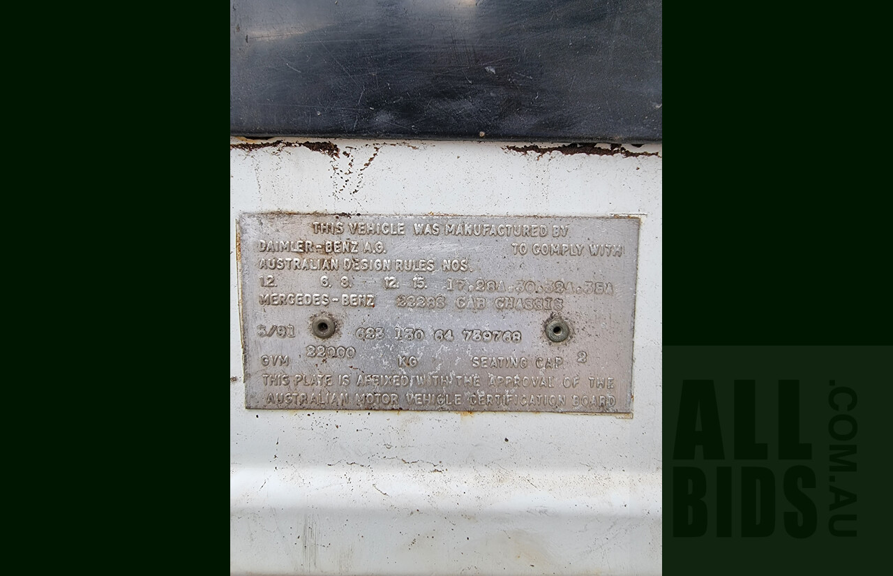 1981 Mercedes 2228S Prime Mover V8 Diesel