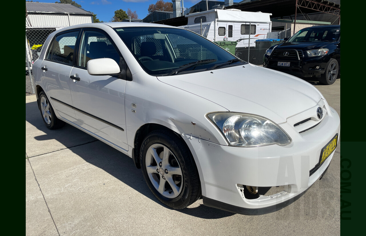 11/2006 Toyota Corolla Ascent ZZE122R 4d Wagon White 1.8L