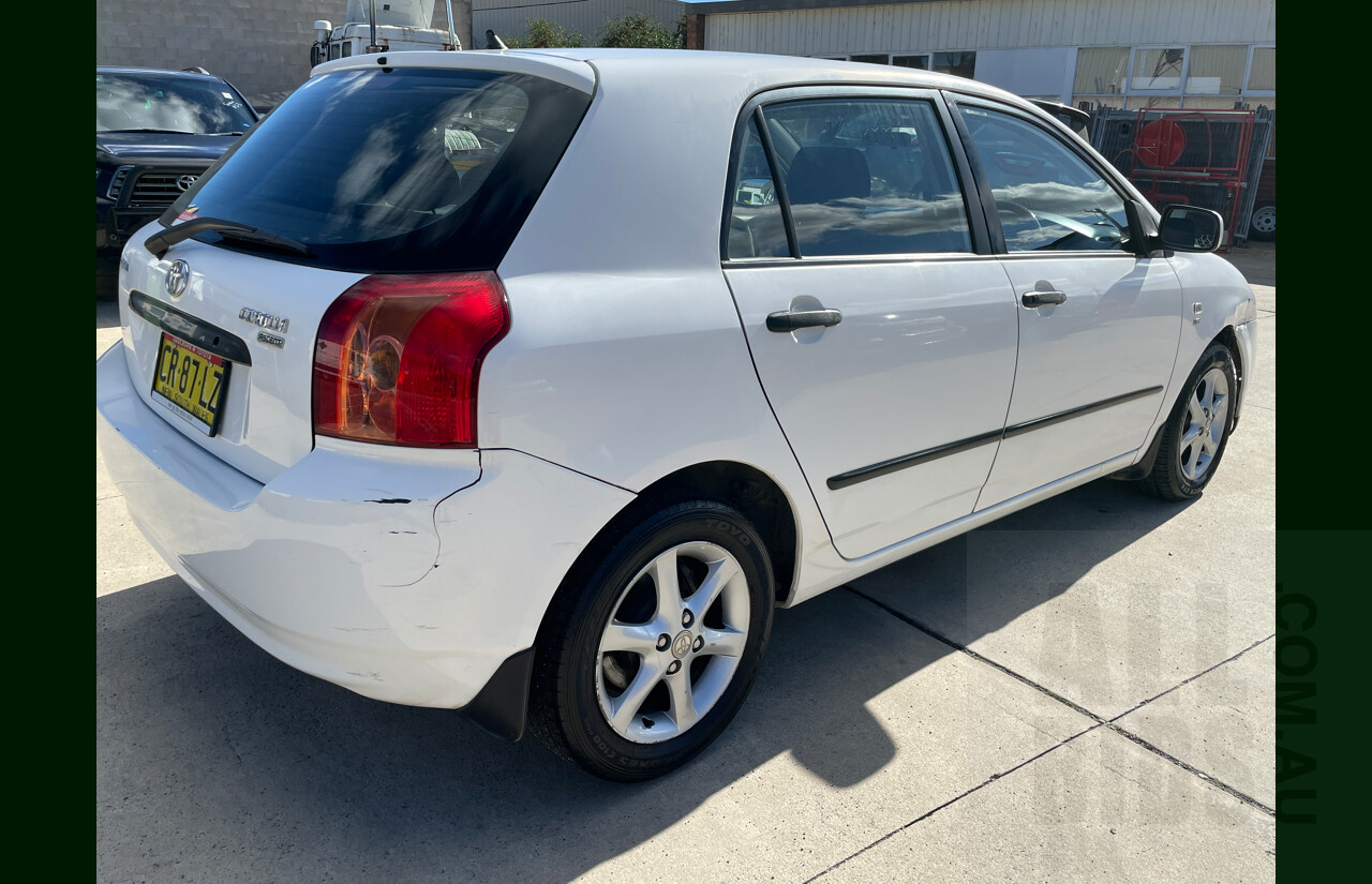 11/2006 Toyota Corolla Ascent ZZE122R 4d Wagon White 1.8L