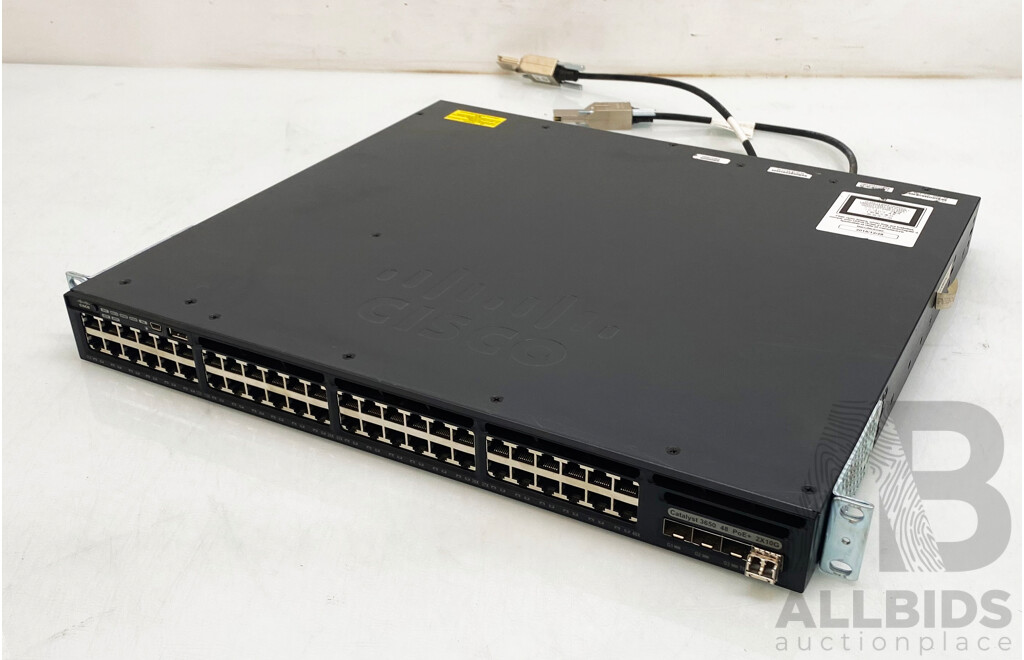 Cisco (WS-C3650-48PD-S) Catalyst 3650 2X10G 48-Port PoE+ Gigabit Ethernet Switch