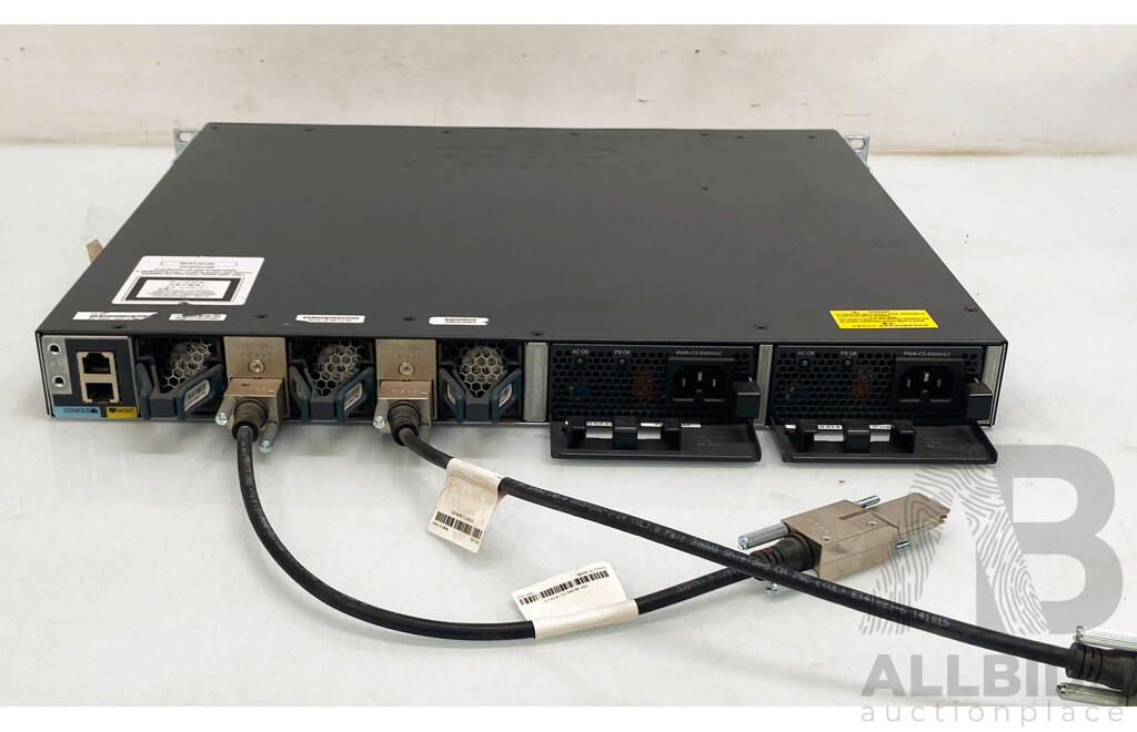 Cisco (WS-C3650-48PD-S) Catalyst 3650 2X10G 48-Port PoE+ Gigabit Ethernet Switch
