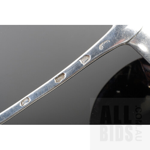 Irish Georgian Soup Spoon with Armorial and Lovely Patina, Dublin, 1777, 140g