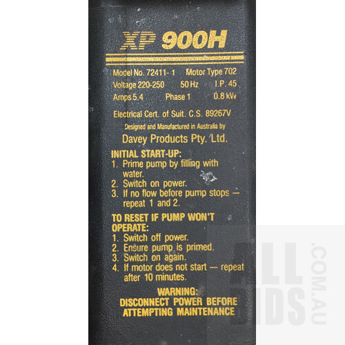 Davey XP 900H Water Pressure System