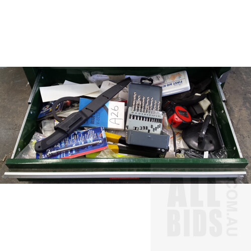 Large Green Toolbox and Tools