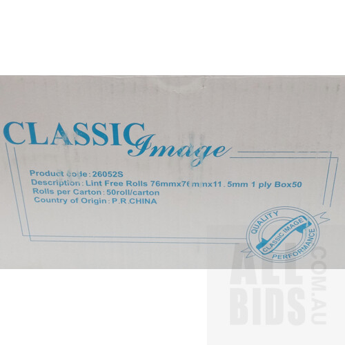Classic Image 76mm Thermal and Lint Free Receipt Rolls - Lot of 100 - New