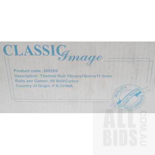 Classic Image 76mm Thermal and Lint Free Receipt Rolls - Lot of 100 - New