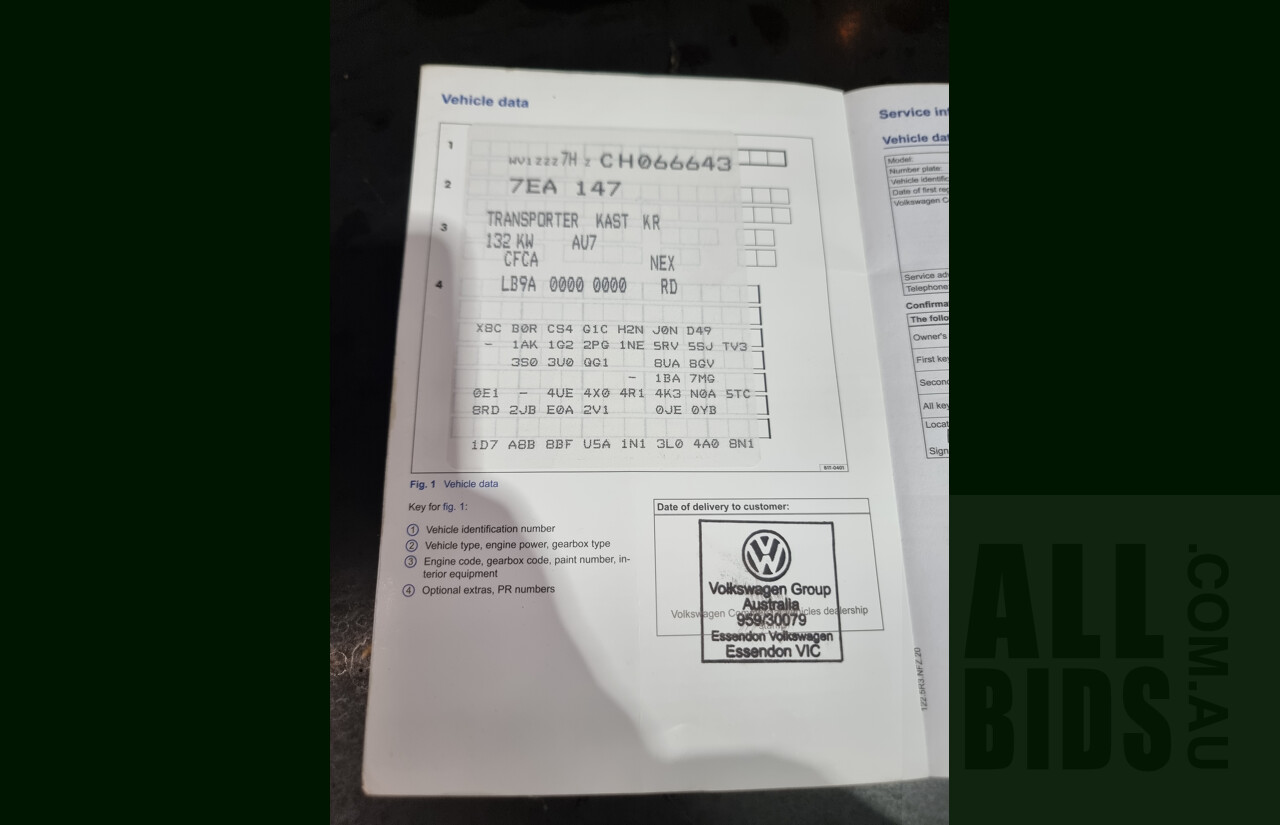 2/2012 Volkswagen Transporter TDI 400 SWB LOW T5 MY12 Van White 2.0L Turbo Diesel