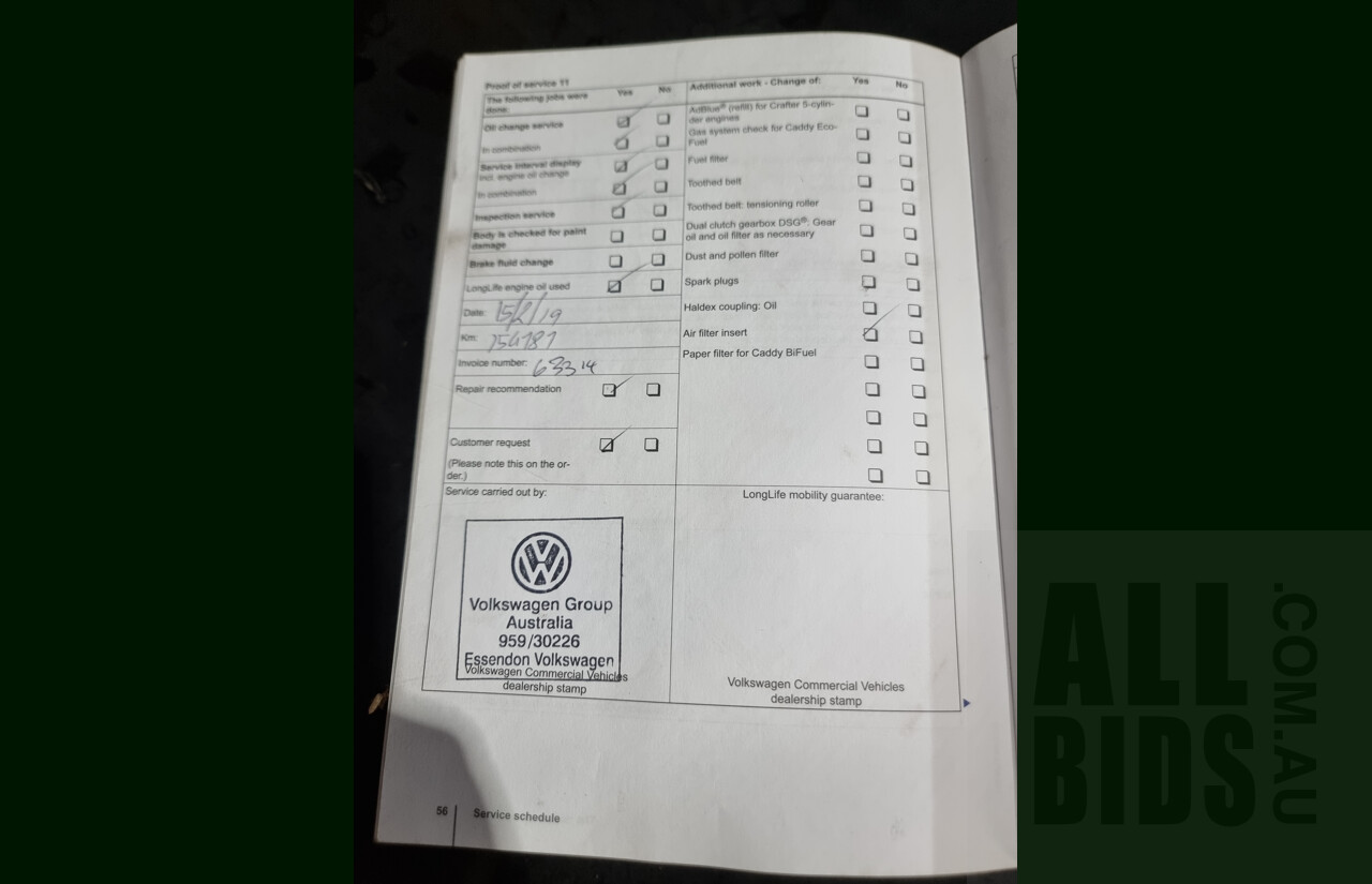 2/2012 Volkswagen Transporter TDI 400 SWB LOW T5 MY12 Van White 2.0L Turbo Diesel
