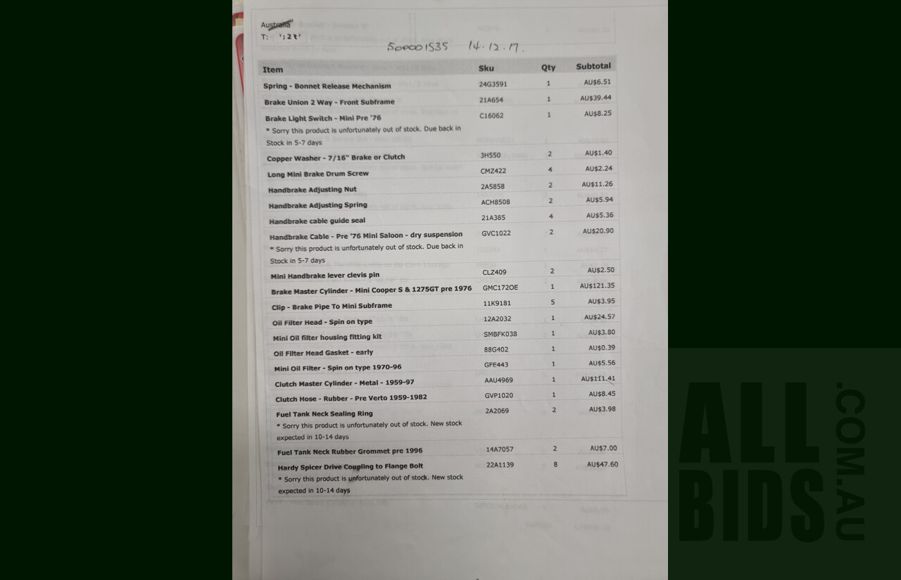 1/1964 Morris Mini Cooper MK1 - S Tribute - 2d Sedan Blue 1.275L