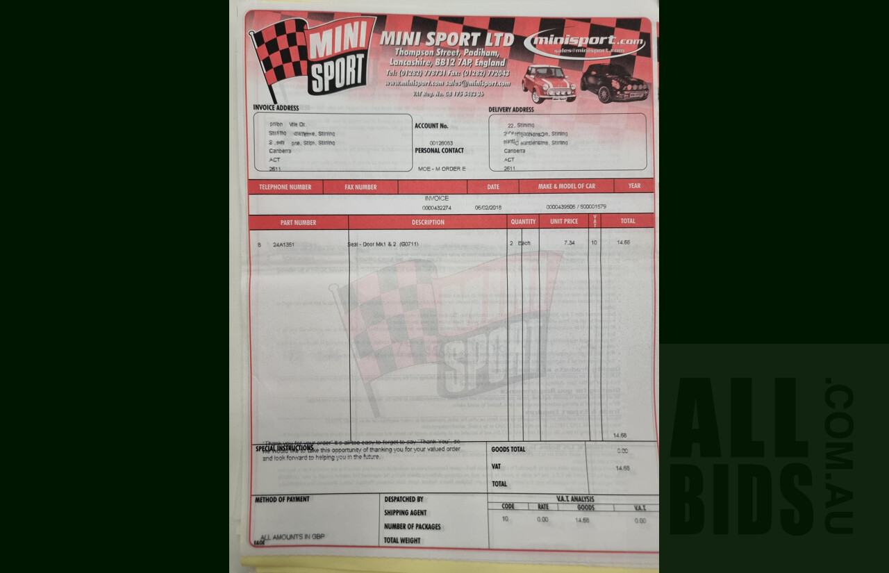 1/1964 Morris Mini Cooper MK1 - S Tribute - 2d Sedan Blue 1.275L