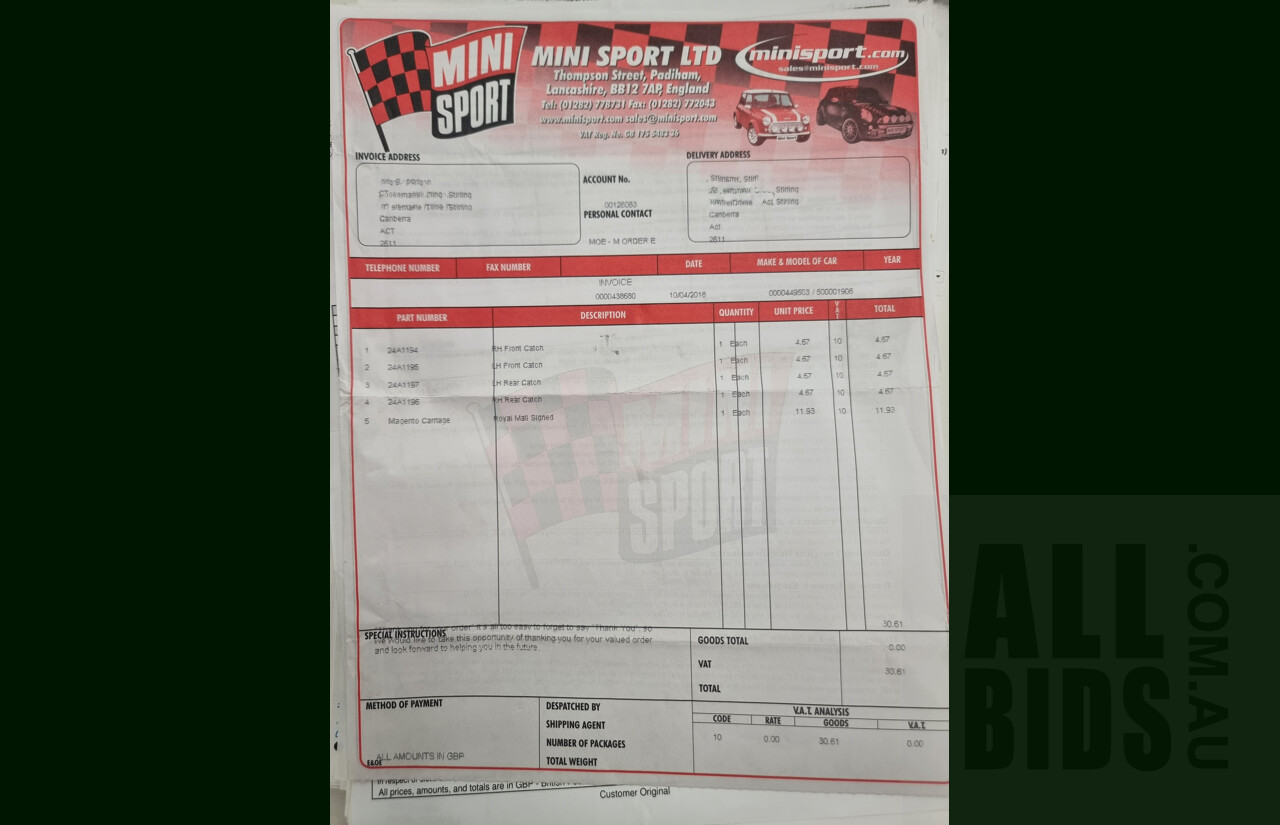 1/1964 Morris Mini Cooper MK1 - S Tribute - 2d Sedan Blue 1.275L