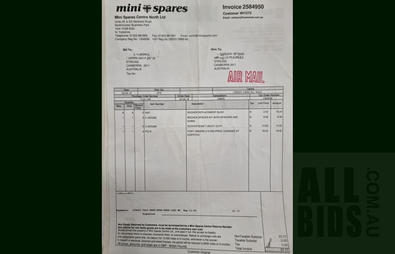 1/1964 Morris Mini Cooper MK1 - S Tribute - 2d Sedan Blue 1.275L