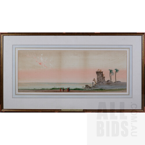 Augustus Lamplough (1877-1930), Ruins at Luxor , Watercolour, each 23 x 61 cm (2)