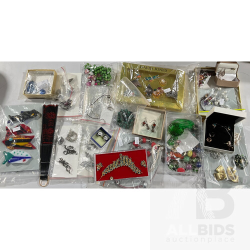 Large Collection of Costume Jewellery Some Still in Boxes, Including Earrings, Rings, Brooches and Necklaces and Brands Such as Pandora, David Jones and More