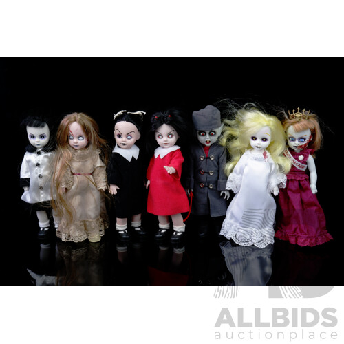 Halloween Collection Seven Living Dead Dolls from Series 1,2, 3 Including Sadie the first Doll Released, Deadbra Anne, Lottie and More