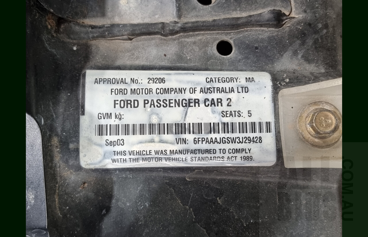 9/2003 Ford FPV GT BA 4d Sedan Blue 5.4L V8