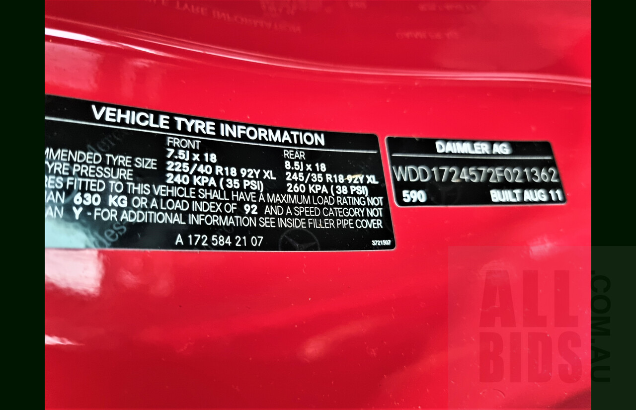 3/2013 Mercedes-Benz SLK 350 R172 MY14 2d Convertible Fire Opal Red 3.5L