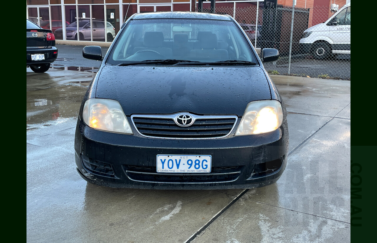 10/2004 Toyota Corolla Ascent ZZE122R 4d Sedan Black 1.8L