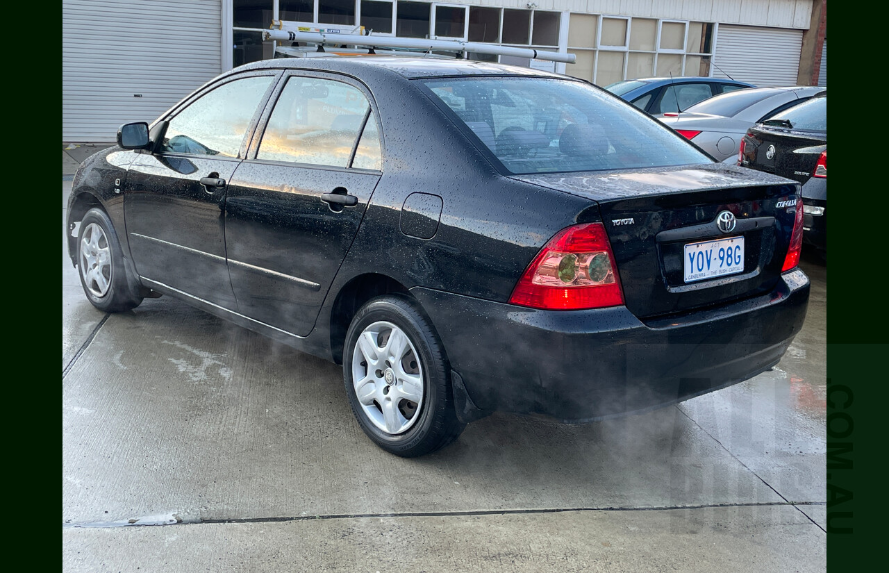 10/2004 Toyota Corolla Ascent ZZE122R 4d Sedan Black 1.8L