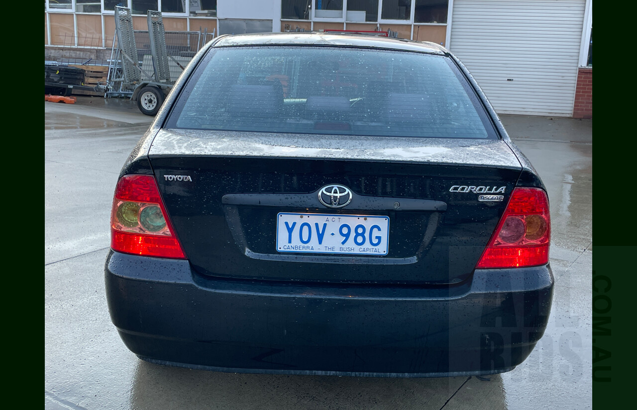 10/2004 Toyota Corolla Ascent ZZE122R 4d Sedan Black 1.8L