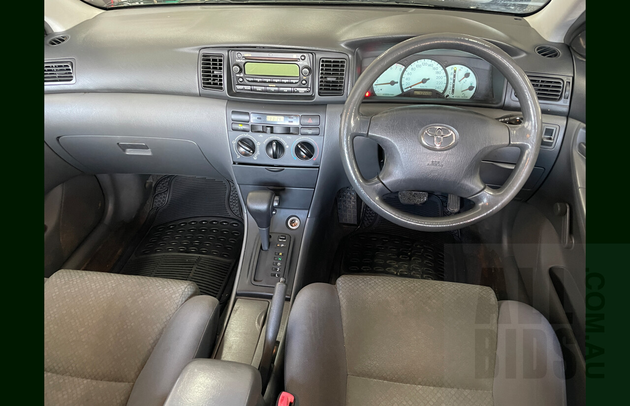 10/2004 Toyota Corolla Ascent ZZE122R 4d Sedan Black 1.8L
