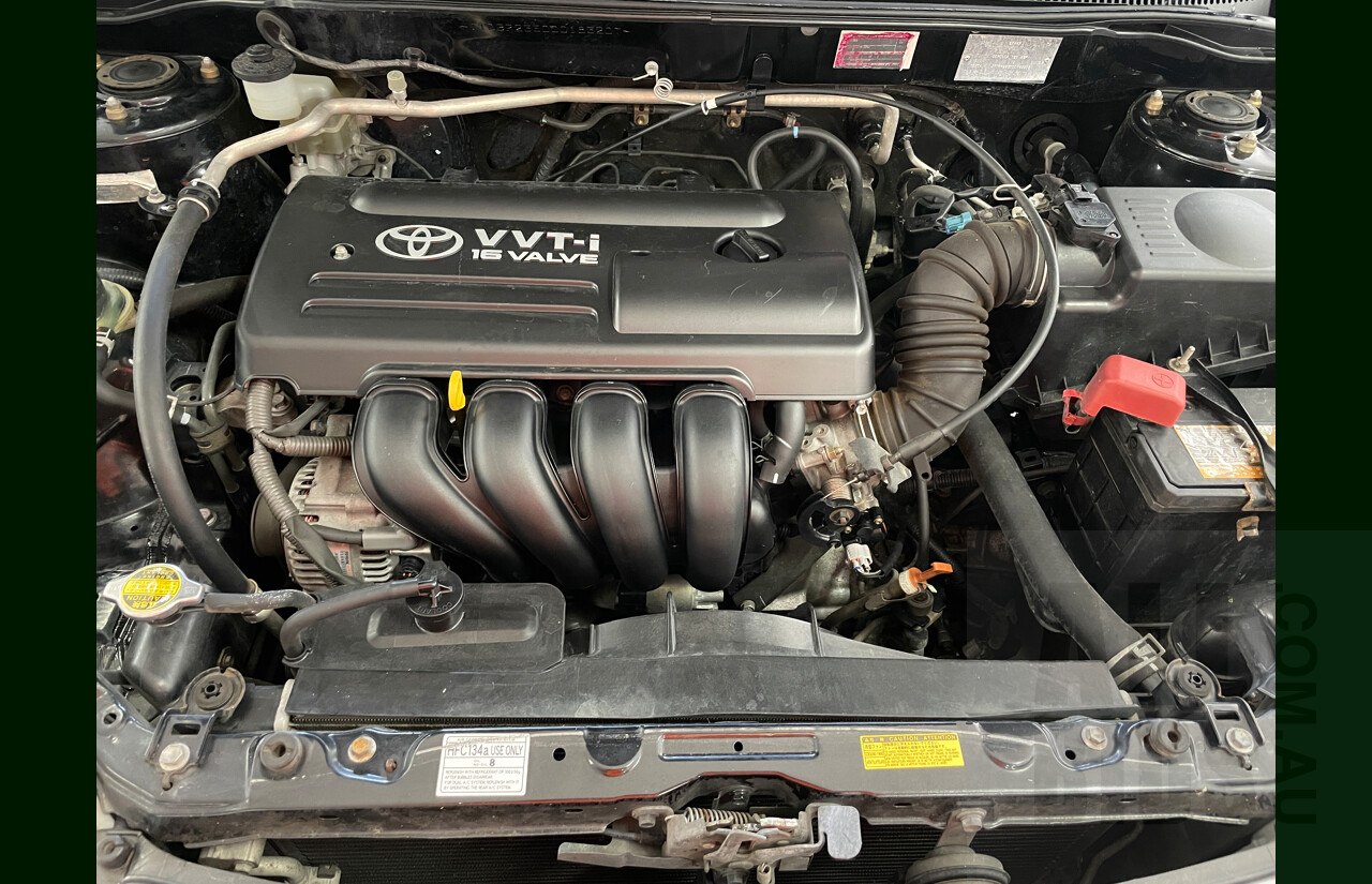 10/2004 Toyota Corolla Ascent ZZE122R 4d Sedan Black 1.8L
